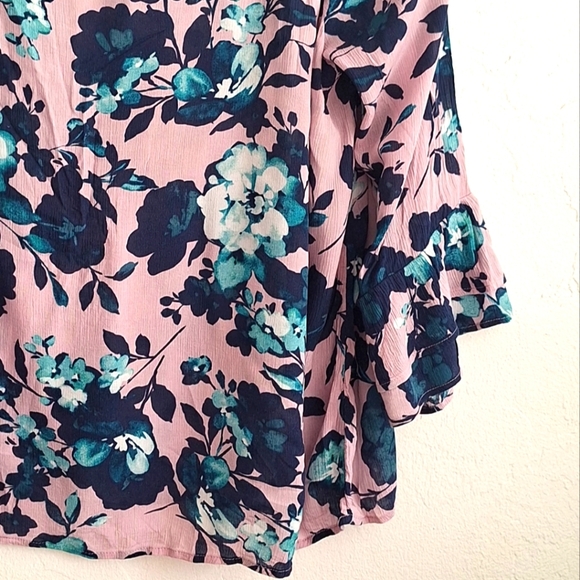 J. Jill Floral Women's Top - Pink and Blue Size M - Picture 6 of 10